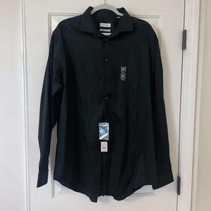 Men's Calvin Klein Infinite Slim Fit Stretch Collar Dress Shirt, Black 18 36/37